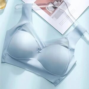 Pure Comfort Wireless Seamless Breathable Full-Coverage Bra - Mesh Design -Blue